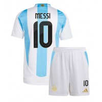 Argentiina Lionel Messi #10 Koti Peliasu Lasten Copa America 2024 Lyhythihainen (+ Lyhyet housut)